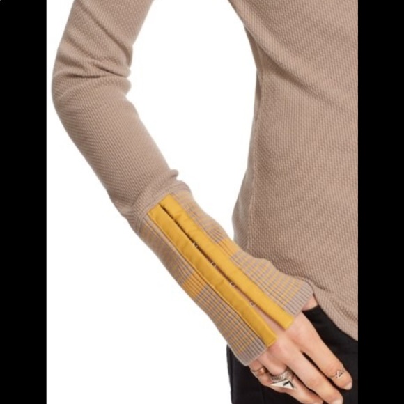 Free People NWT Mod Stripe Cuff Thermal Top - Picture 6 of 16